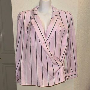 Habitual Light Purple Blouse with Black Stripes